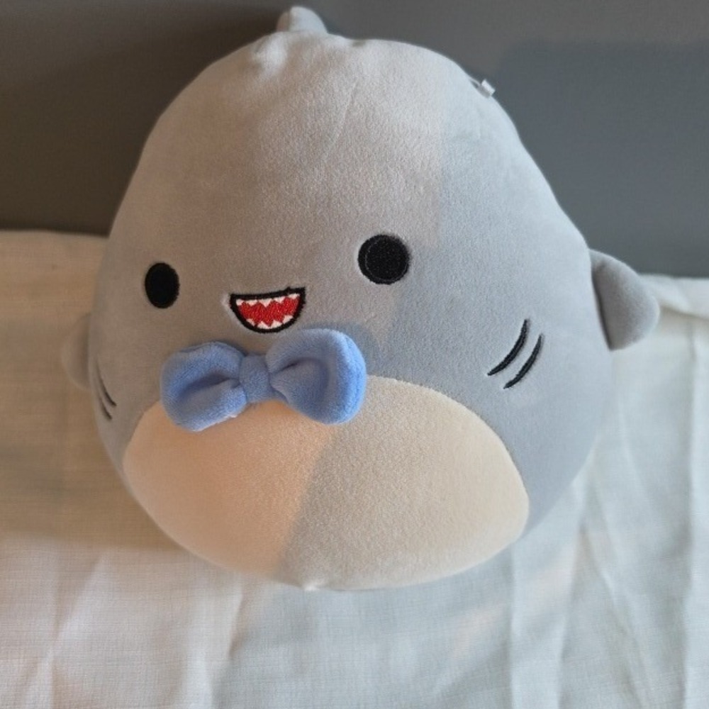 Squishmallow 9 Inch Gordon the Shark with Blue Bow Tie Plush Toy Kellytoy
